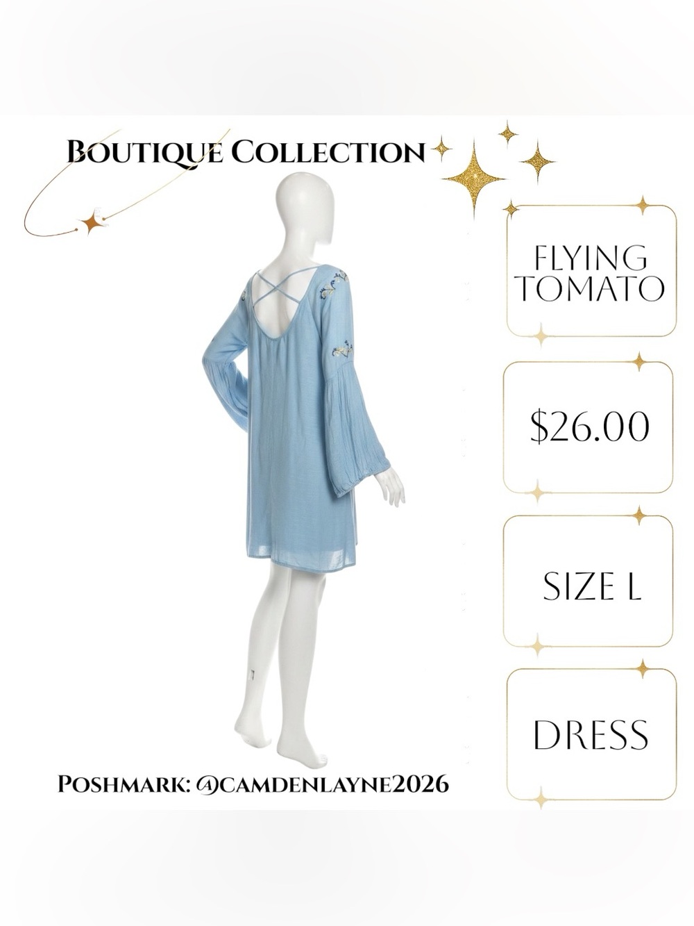 Flying Tomato Light Blue Embroidered Mini Dress - Picture 7 of 11